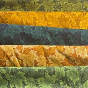 Autumn Leaf print fat quarter cotton fabric collection